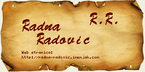 Radna Radović vizit kartica